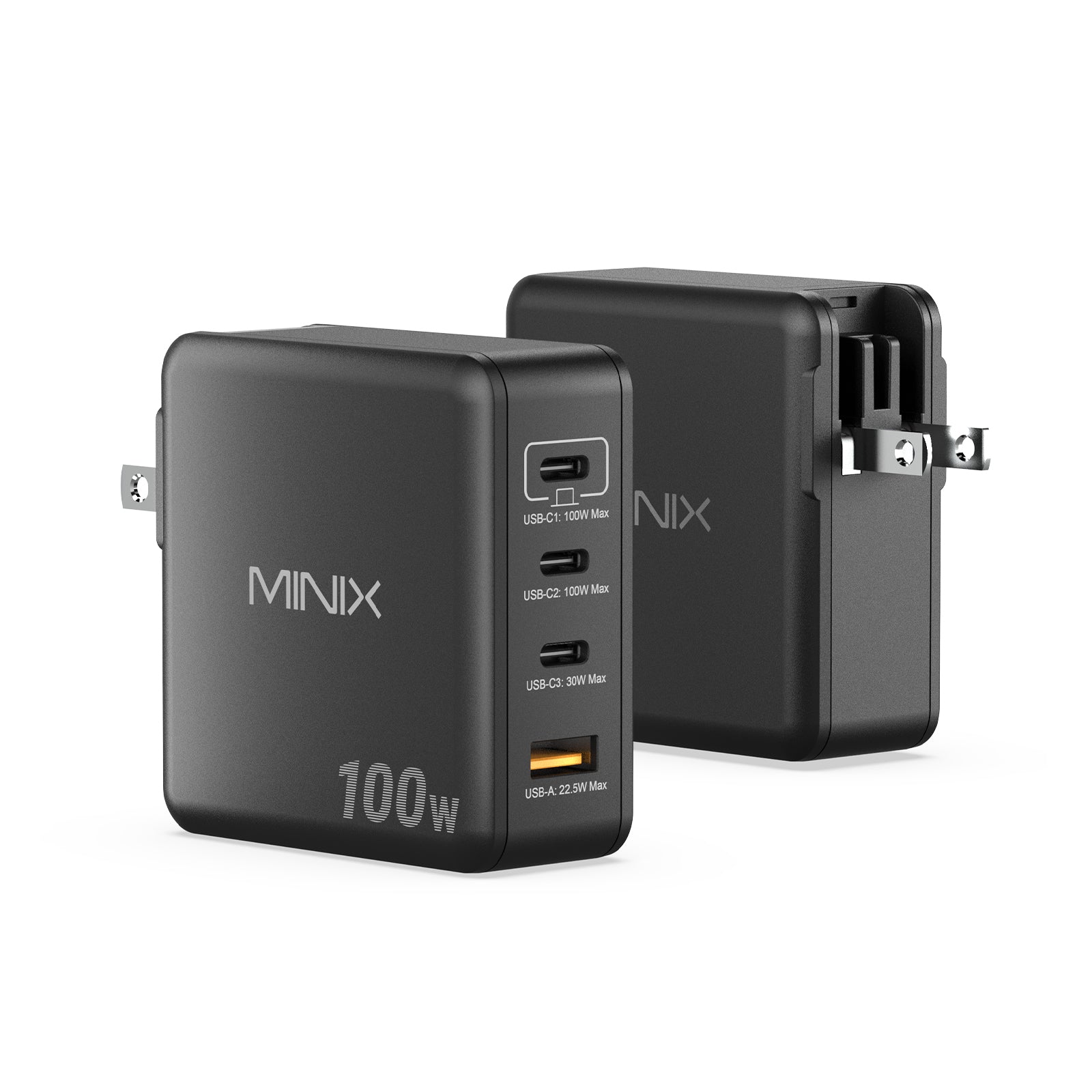 MINIX P100 100W GaN Charger with 3 x USB-C + 1 x USB-A